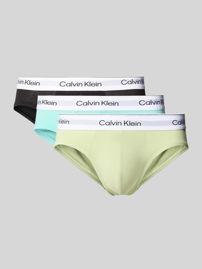 Calvin Klein Underwear Slipy z pasem z logo w zestawie 3 szt. Niebieski 1