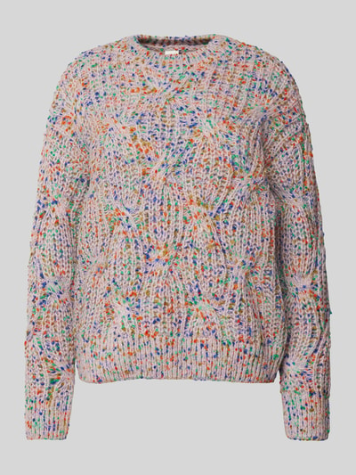 YAS Gebreide pullover met kabelpatroon, model 'Confetti' Roze - 2