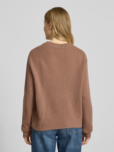 Christian Berg Woman Kasjmier pullover met ribboorden Hazelnoot - 5