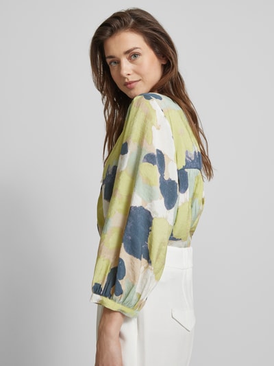 OPUS Blouse met all-over motief, model 'Falindo' Lichtgroen - 3