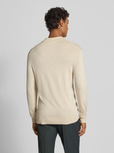 Jack & Jones Premium Gebreide pullover met kentkraag, model 'EDGAR' Offwhite gemêleerd - 5