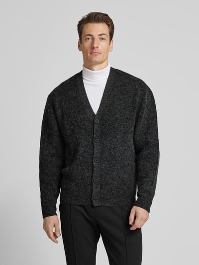 JAKE*S STUDIO MEN Strickjacke mit Knopfleiste und Woll-Anteil Black 4