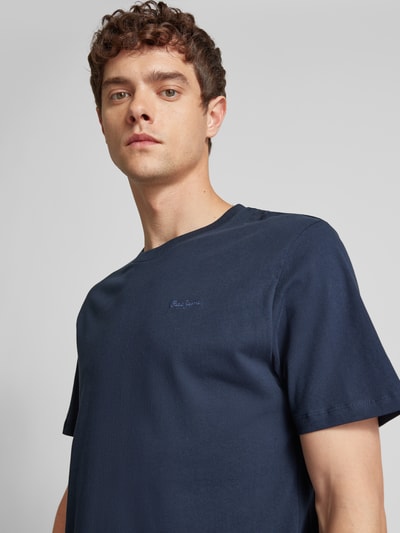 Pepe Jeans T-shirt z wyhaftowanym logo model ‘Connor’ Granatowy 3