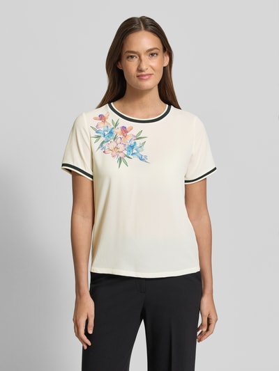 Christian Berg Woman Selection Regular Fit T-Shirt mit floralem Design Ecru 4