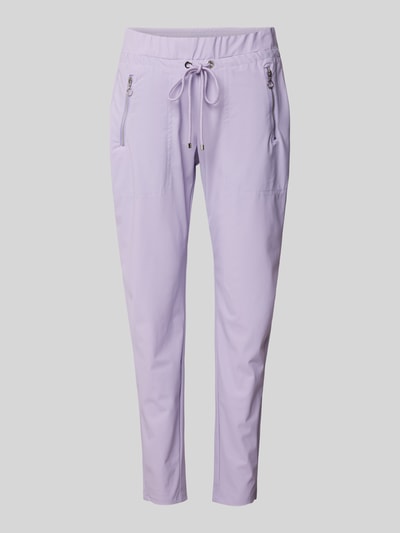 MAC Spodnie o kroju tapered fit z kieszeniami zapinanymi na zamek błyskawiczny model ‘EASY ACTIVE’ Lawendowy 2