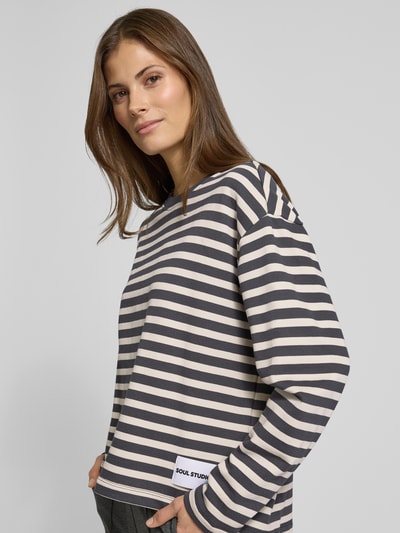 Smith and Soul Sweatshirt mit Rundhalsausschnitt und Label-Detail Anthrazit 3