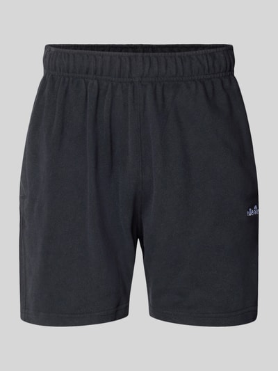 Produktfoto, Shorts mit Logo-Stitching Modell 'ZANICA' von Ellesse aus schwarzem Baumwoll-Mix, Relaxed-Fit, elastischer Bund, seitliche Eingrifftaschen, Gesäßtasche