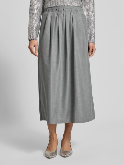 Rich & Royal Midirock mit elastischem Bund Hellgrau 4