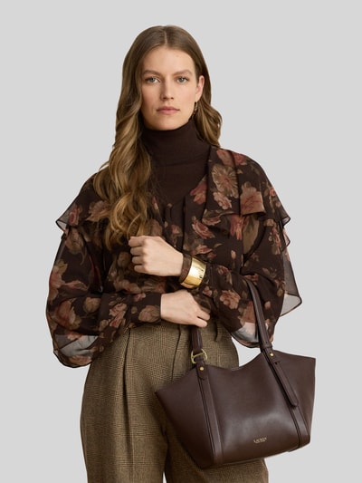 Lauren Ralph Lauren Henkeltasche aus echtem Kalbsleder Modell 'TASHA' Dunkelbraun 1