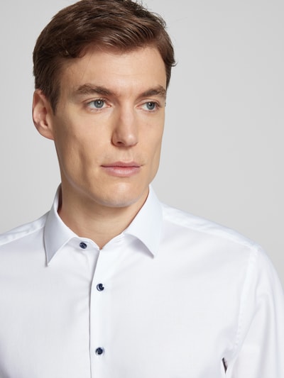 ETERNA Slim Fit Businesshemd aus Uni Struktur Weiss 3