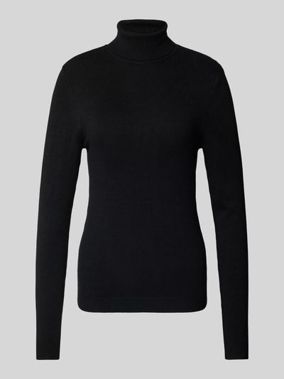 Vero Moda Slim Fit Langarmshirt aus Viskose-Mix mit Rollkragen Modell 'GLORY' Black 2