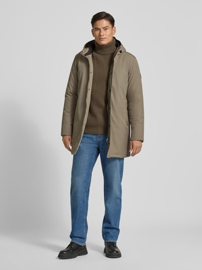 Matinique Regular fit parka met capuchon, model 'Madeston' Middenbruin - 1