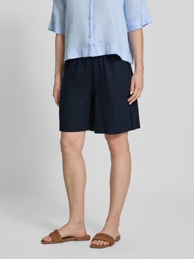 FREE/QUENT Relaxed Fit Leinenbermudas mit Tunnelzug Modell 'Lava' Dunkelblau 4