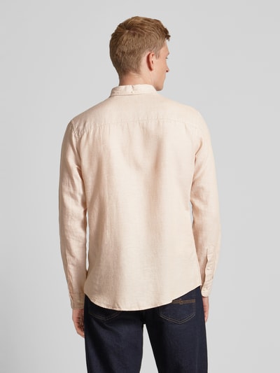 Jack & Jones Premium Slim Fit Leinenhemd mit Button-Down-Kragen Beige 5