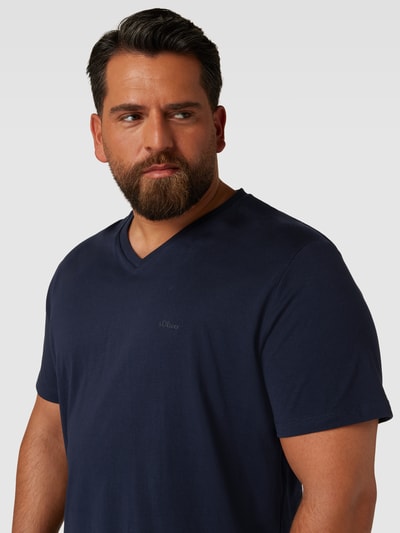 S.Oliver Plus PLUS SIZE T-Shirt mit V-Ausschnitt Marine 3