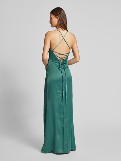 Jake*s Cocktail Abendkleid mit V-Ausschnitt Oliv Melange 5