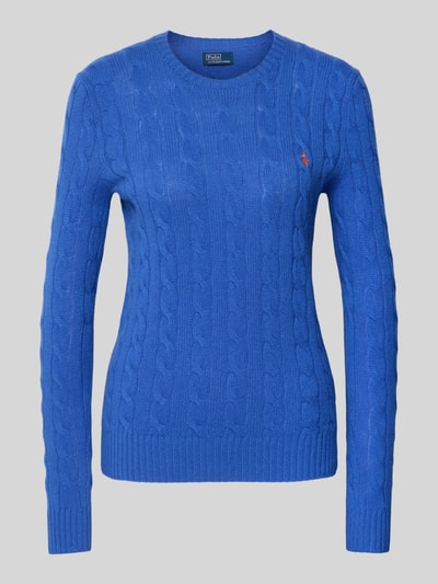 Polo Ralph Lauren Gebreide pullover van een mix van wol en kasjmier, model 'JULIANNA' Koningsblauw - 2