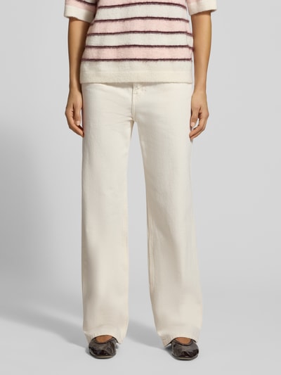 MANGO High Waist Jeans mit weitem Bein Modell 'MIAMI' Offwhite 4