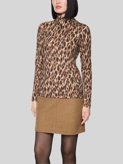 Marc Cain Shirt met lange mouwen van katoenmix Middenbruin - 4