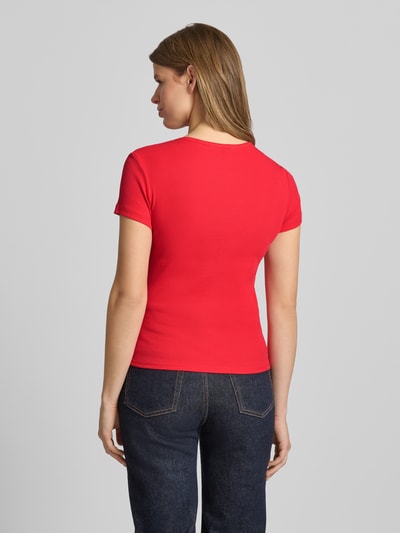 Tommy Jeans t-shirt o kroju slim fit z mieszanki bawełny Czerwony 5