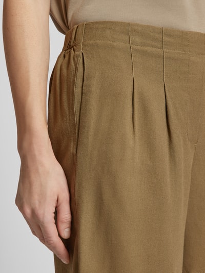 Vero Moda Korte broek van een mix van viscose en linnen, model 'JESMILO' Kaki - 3