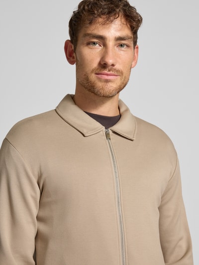 SELECTED HOMME Regular Fit Sweatjacke aus Viskose-Mix Modell 'EMANUEL' Beige 3