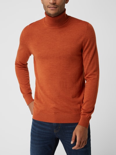 Christian Berg Men Rollkragenpullover aus Wollmischung  Terra Melange 4