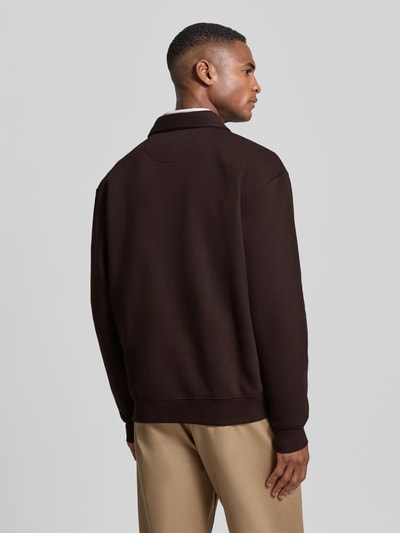 MCNEAL Poloshirt met ribboorden Chocoladebruin - 5