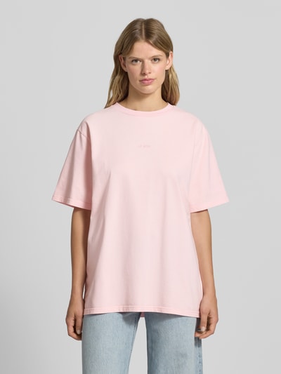 OH APRIL Relaxed Fit T-Shirt mit Label-Stitching Modell 'Fleur' Rosa 5