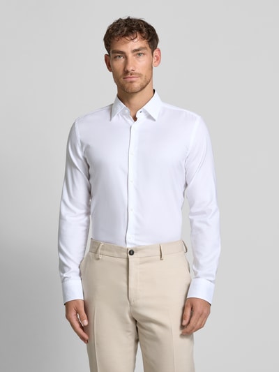 BOSS Slim Fit Business-Hemd mit Kentkragen Modell 'Hank' Weiss 4