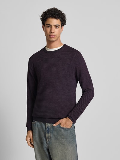 Jack & Jones Sweter z dzianiny z okrągłym dekoltem model ‘OTTO’ Bordowy melanż 4