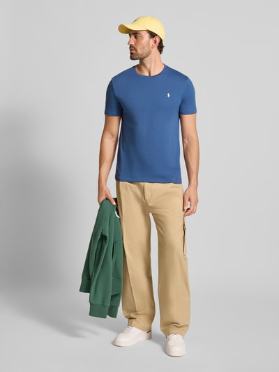 Polo Ralph Lauren Custom Slim Fit T-Shirt mit Label-Stitching Hellblau 1