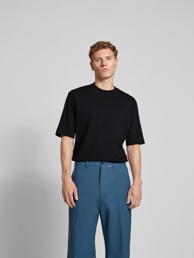 Filippa K T-Shirt mit geripptem Rundhalsausschnitt Black 4