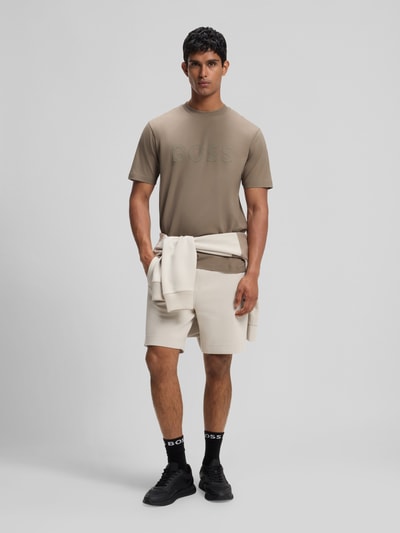 BOSS Green Regular Fit T-Shirt aus Baumwollmix Sand 1