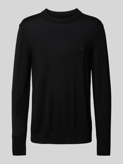 Armedangels Strickpullover mit Logo-Stitching Modell 'KREWAA ICONIC' Black 2