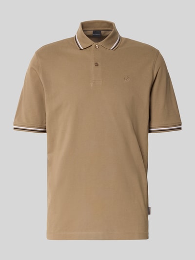 bugatti Poloshirt met korte knoopsluiting Taupe - 2
