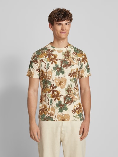 Blend T-Shirt mit geripptem Rundhalsausschnitt Modell 'JEMO' Oliv 4