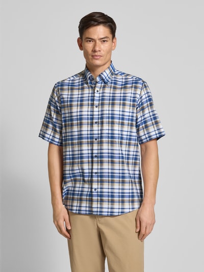 ETERNA Comfort Fit Business-Hemd mit Button-Down-Kragen Marine 4