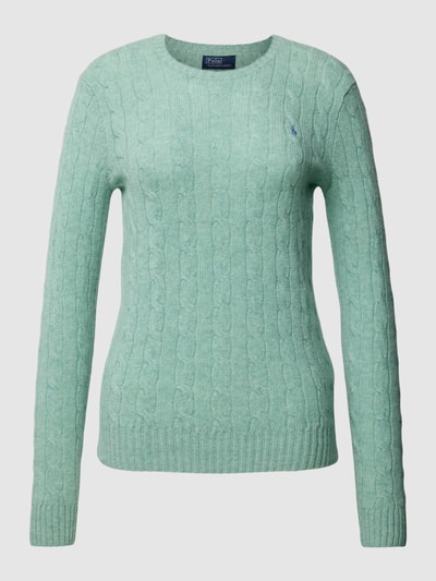 Polo Ralph Lauren Strickpullover mit Zopfmuster Modell 'JULIANNA' Mint 2