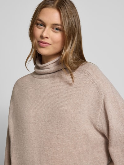 Marc O'Polo Sweter z golfem o kroju relaxed fit z Mieszanka wełny Kamienny 3
