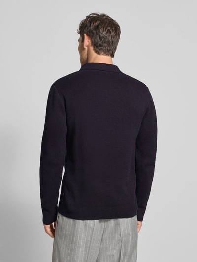 Jack & Jones Premium Strickpullover mit gerippten Abschlüssen Modell 'MILANO' Dunkelblau 5