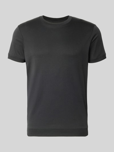 Produktfoto, t-shirt z okrągłym dekoltem od RAGMAN, jednokolorowy, bawełna, krój slim fit, długość tyłu w rozmiarze M: 70 cm