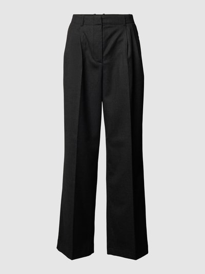 Tommy Hilfiger Wide Leg Wollhose mit Bundfalten Black 1