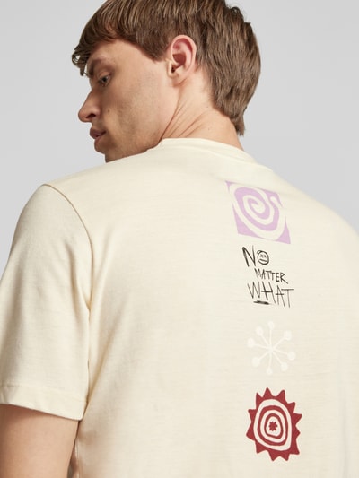 Blend T-shirt met labelprint, model 'JAISON' Zand - 3