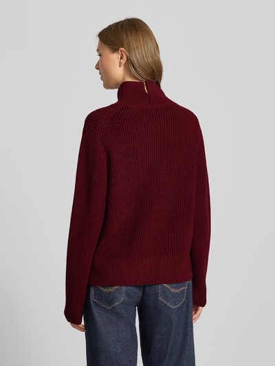 windsor. Strickpullover mit geripptem Stehkragen Bordeaux 5