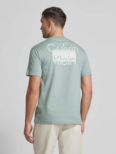 CK Calvin Klein T-shirt met labelprint, model 'ENLARGED' Mintgroen - 5