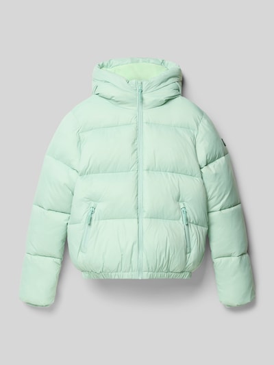 CARS JEANS Kurtka pikowana o kroju regular fit z aplikacją z logo model ‘Bella’ Miętowy 1