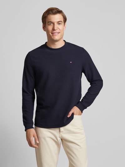 Tommy Hilfiger Regular Fit Longsleeve mit Label-Stitching Marine 4