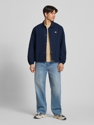 Tommy Jeans Regular Fit Hemdjacke aus reiner Baumwolle Dunkelblau 1