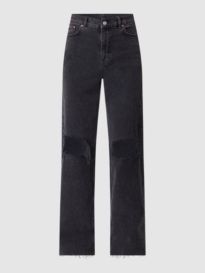 Review Wide leg high rise jeans met stretch Zwart - 2